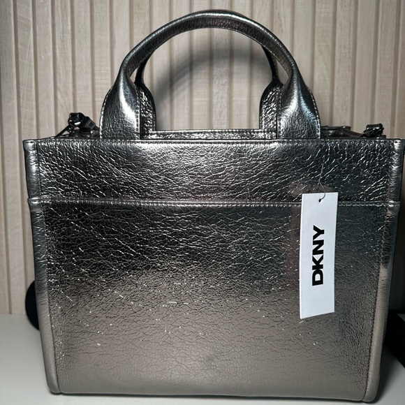 DKNY Metallic Silver Tote Bag - Picture 8 of 10